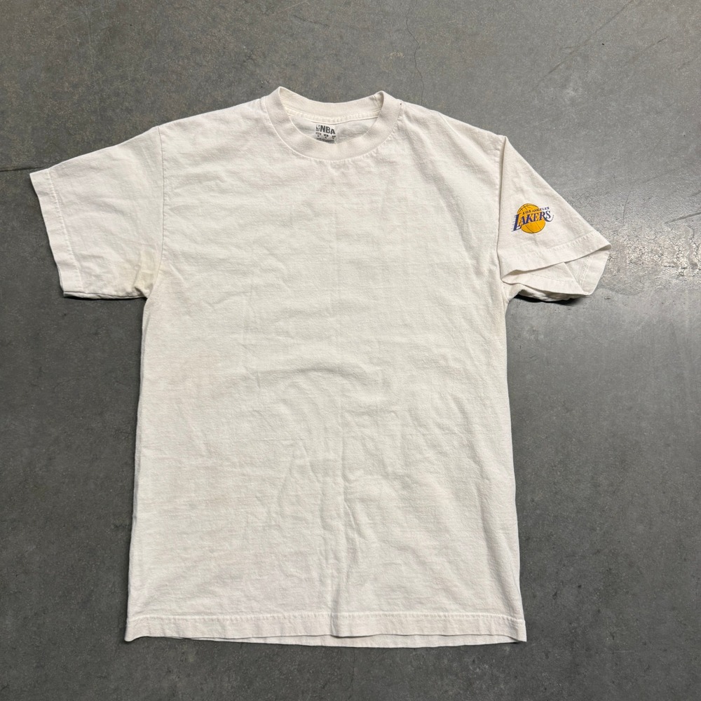 NBA‎ Los Angeles Lakers Sleeve Logo T-Shirt White Mens Medium Basketball Tee